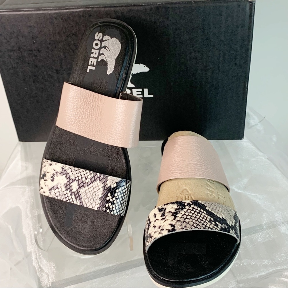 Sorel Women's Sandals in Black and Tan